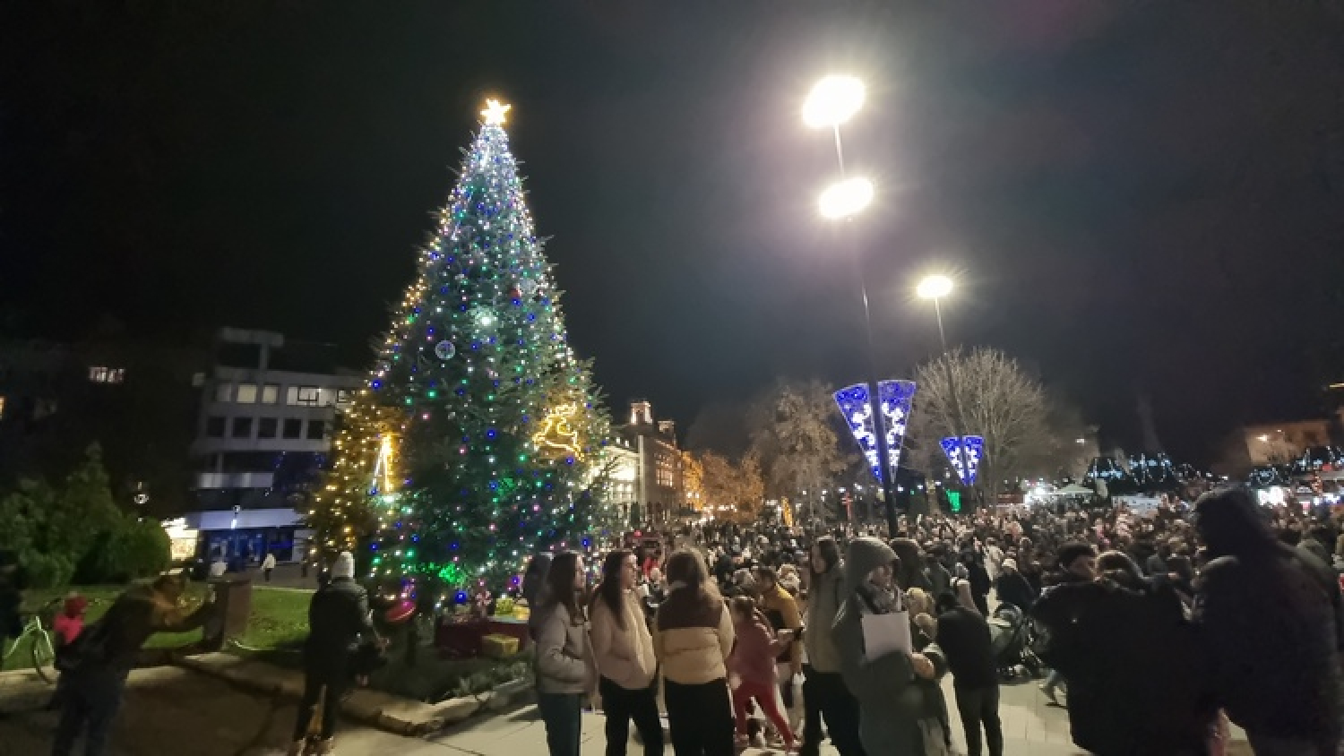 Светлините на коледната елха грейнаха тази вечер в Русе